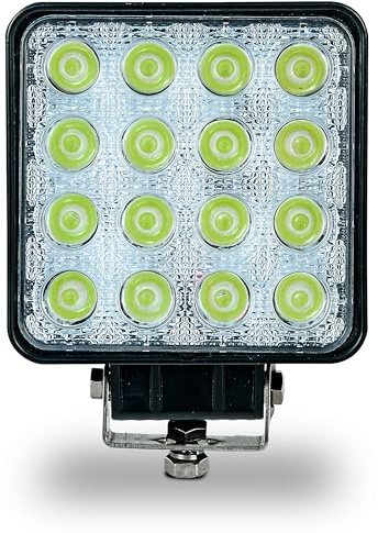 Goodyear - Phare de Voiture à LED,16 LED, 48 W, 3500 LM, 6500 K, IP67 - Éclairage Puissant pour 4x4, SUV, camions et véhicules Tout-Terrain, boîtier en Aluminium Durable, 10-48 V