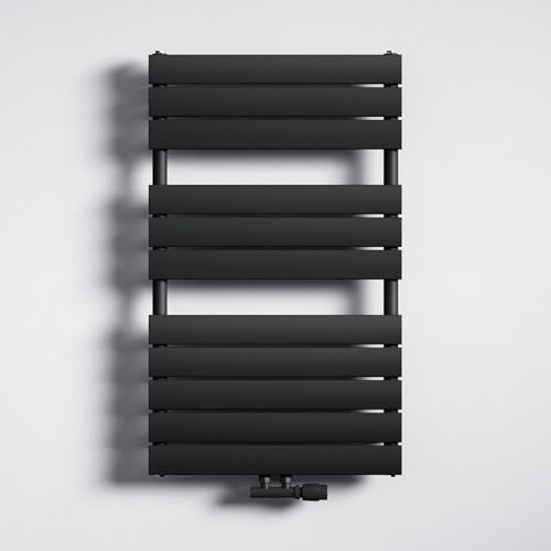 Mai & Mai Badheizkörper Handtuchhalter Heizkörper Bad flach 100x60cm | Handtuchheizkörper in Anthrazit, Seitenanschluss & Mittelanschluss Paneelheizkörper Horizontal Handtuchwärmer Badheizung