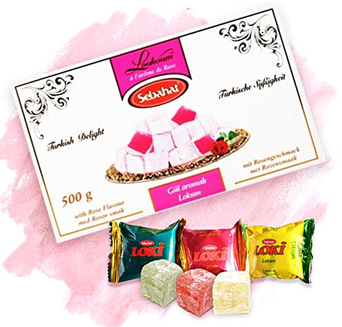 SEBAHAT Türkischer Honig - Lokum - Turkish Delight/Rose - Gül + 3 Loki GRATIS dazu