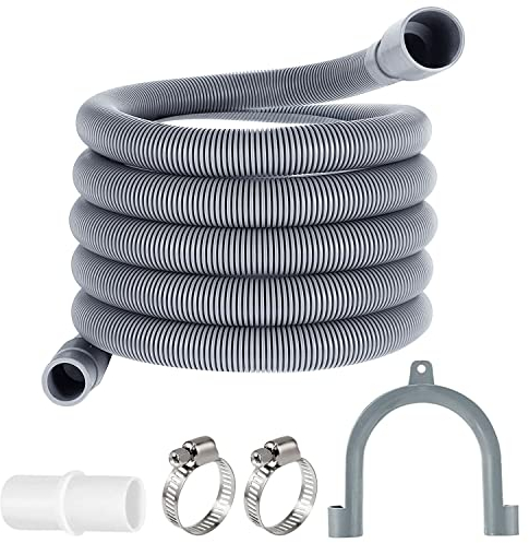 Tubo Desague Lavadora 3m Manguera de Desagüe Incluye Abrazaderas y Soportes Kit de Tubería de Extensión de Manguera de Desagüe (2 x 3m)