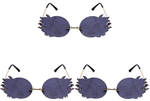 GALPADA 3stücke Kreative Rahmenlose Damen-sonnenbrille Polygonales Design Für Street Shots Partys Und Fotos Stilvolle Accessoires Für Jeden Anlass