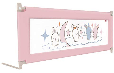 HAPPLiGNLY Baby-Bettgitter-Bettgitter-Stoßfänger, 1er-Pack vertikal anhebendes Baby-Bettgitter-Schutzgitter, waschbar für Kleinkinder, Kinder, Doppelbett, Queen-Bett,Rosa,200cm*72cm