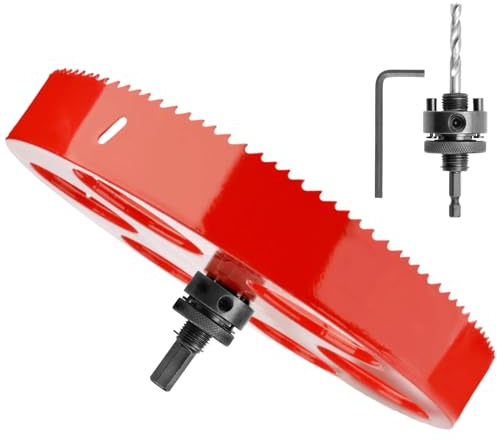 GUOQEE 220mm Hole Saw with Quick Change Arbor, Hole Cutter HSS BI-Metal | Holesaw Drill Bit for Wood, Plywood, PVC, Drywall and Metal Sheet