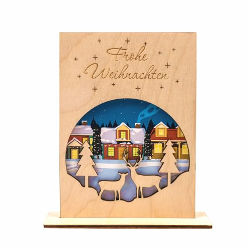 Busy Bug Weihnachtskarten aus Holz | Weihnachtsgrußkarte | Familie | Freunde (Christmas Card 3)