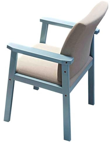 Ergonomischer Sessel aus Massivholz Kindersessel modern einfacher Bürostuhl Freizeitstuhl robust und langlebig Sitzkomfort Sicherheit und Umweltschutz starker Halt (Color : Blau, S : 46 * 54 * 87cm)