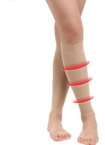 Waden Medizinische Kompressionsstrümpfe Damen Herren Wadenbandage Thrombosestrümpfe Ohne Fuß Waden Kompression,A,XXL