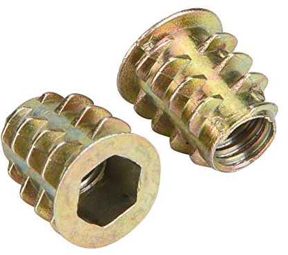 Insertos Roscados Para Madera, 9 Tipos 50 Piezas M6 Tuercas De Inserción Hexagonales Interiores De Aleación De Zinc Para Inserciones De Madera Pernos Sujetadores Tuercas Atornillables(M6*12)
