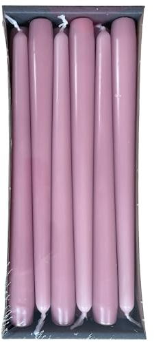 Nordring 12 candele a punta 2,3 cm x 25 cm di altezza lilla – Certificazione RAL, antigoccia e ruvida, circa 8 ore di durata – decorazione da tavolo e candelabri
