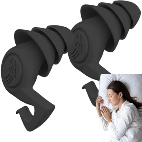 Tapones para los oídos con cancelación de ruido – tapones para los oídos | de protección auditiva de 3 capas | Tapones para los oídos reutilizables de silicona | Tapones para los oídos Po