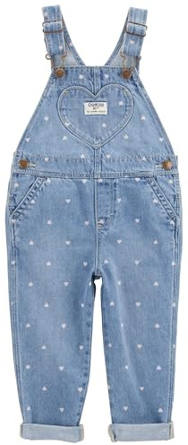 OshKosh B'Gosh Girls Jumpsuit, Blue Heart, 4 Años