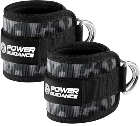 POWER GUIDANCE Knöchelriemen für Kabelzugmaschine, professioneller Kickback-Knöchelriemen für Gesäßtraining, Beinstrecker (Leopard)