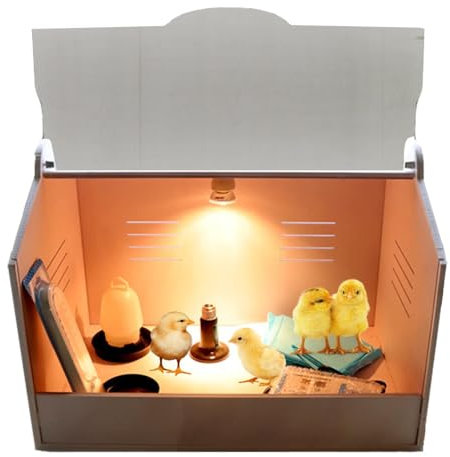 Chicks Duckling Parrot Brooder Box con set di lampadine e termometro, cuscino termico perfetto per piccoli animali domestici, lampada termica incubatrice per animali domestici, include tappetino per