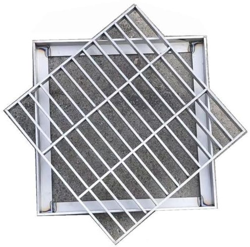 BomDog Kit de Tapa de Drenaje con Rejilla Deo Inoxidable 304, Rejilla de Drenaje Cuadrada para Exterior, Drenaje Cuadrado para Patio/20X20X2Cm(7.87X7.87X0.79In)