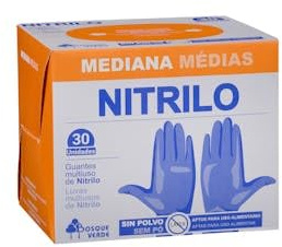 Genérico Guantes de nitrilo Bosque Verde talla mediana desechables Caja 30 ud. Pack 2