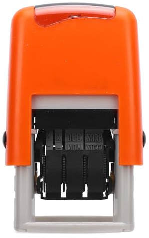 Vvikizy Datumsstempel, Selbstinfking -Datumsstempel, Schnelltrocknungsvereinbarungsdatum für das Studium der Arbeitslebensdauer, für die Kennzeichnung von Office -Dokumenten, Rechnungen, (Orange)