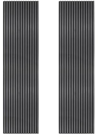 Acoustic Slat Wall Panels x 2 Anthracite Grey Luxury 3D Wood Veneer Modern Feature Media Slatted Panelling Interior Wall Ceiling 2400 x 600mm Felt Backing Sound Absorbing Easy Installation Fixing Kit