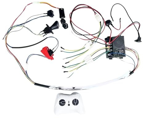 Auto elettrica per bambini ad alta potenza, 12V 24V, 4WD, auto elettrica fai da te, set di cablaggio, telecomando 2.4G, interruttore, kit di aggiornamento(24V 40A 4WD)