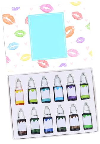 ERINGOGO 12pcs Plant Based Lip Gloss Pigment Set Safe Cosmetic Colorant for DIY Lipstick Vibrant Green Cool Tones Easy Mixing Makeup Supplies for Women and Gift