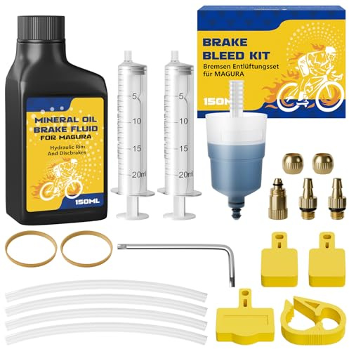ytorgr Entlüftungsset für MAGURA Scheibenbremsen | 150ml Mineralbremsflüssigkeit Fahrrad Scheibenbremsen Hydraulische Entlüftung Kit