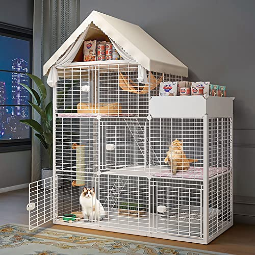 HJMMWT Großer drinnen Katzenkäfig draußen, Katzengehege, Katzenlaufstall, Katzenhütte, Haustierlaufstall, Kleintierkäfig für kleine Tierwelpen, Kätzchen, Hasen, x 167 cm-B