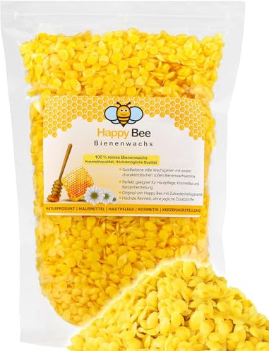100% puras pastillas de cera de abeja | Cera'de abeja natural | Pastillas de cera | Ideales para cosmética natural, fabricación de velas y paños – Beeswax (100 Gramos)