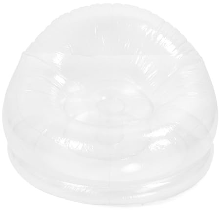 Mtlavishness Transparenter aufblasbarer Stuhl, transparenter aufblasbarer Sofasitz für den Innen- und Außenbereich, langlebige PVC-Spaßmöbel für Wohnzimmer, Garten, Pool