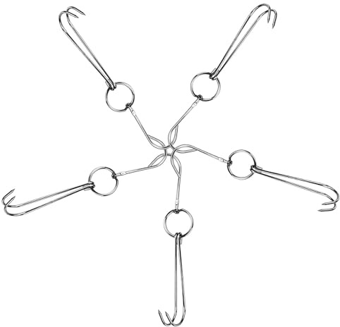 ROMISBABA 5 Ganchos para Colgar Carne, de Acero Inoxidable | Color Plata, Doble Resistencia a Altas Temperaturas, Uso en Cocina y Asado