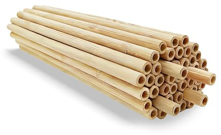 FloraVigo Lot de 44 tubes en bambou de 10 cm de long pour hôtel à insectes, maison à insectes, abeilles sauvages, hôtel d'abeilles sauvages, hôtel d'abeilles, hôtel d'abeilles, hôtel à bourdons