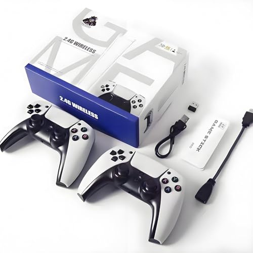 Rotrees Console per videogiochi retrò 2026, 4K HDMI con oltre 40.000 giochi, 23 emulatori, plug-and-play, doppio controller wireless da 2,4 GHz, 64 GB (64G With 23000Games)
