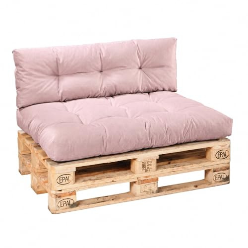 Bodyprotect 2-teilig Set Sitzkissen & Rückenlehne für Paletten, Rosa | Palettenkissen, Kissen Indoor & Outdoor aus hochwertigem Möbelstoff, Loungekissen für Gartenmöbel, Made in EU, OEKO-TEX