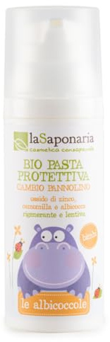 La Saponaria | Pasta ecológica protectora para cambio de pañal, Crema natural con acción calmante y emoliente delicada para bebé, Ideal para irritaciones y rojeces, 50ml