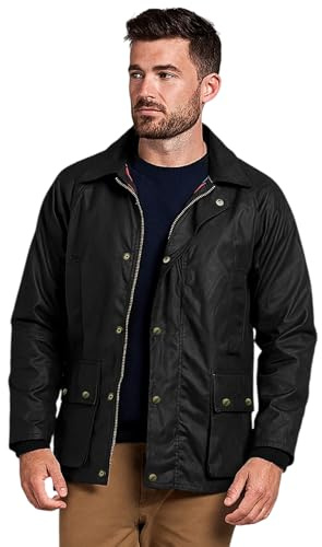 GAME Barker Antique Wax Jacket Black X-Large Black