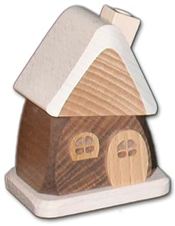 Holzwaren Egermann kleines Räucherhaus aus Holz - Hübsches Rauchhaus in der Farbe: Braun - Maße: ca. 9 x 6 x 7 cm - Made in Germany
