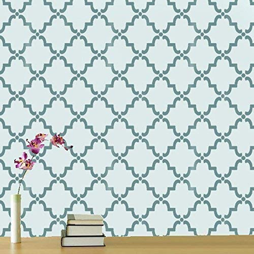 Moroccan Rabat Trellis Decor Stencil | Home Wall Decor Pattern Art & Craft Stencil | Paint Walls Fabrics & Furniture | 190 Mylar Reusable Stencil (XL/47x70cm/see Images)