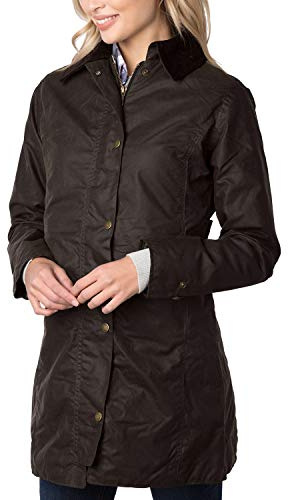 Rydale Hannah II 3/4 Length 100% Waxed Cotton Long Jacket Women's Wax Country Riding Coat Olive