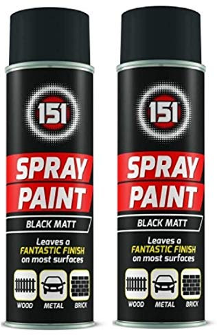 Vernice spray per uso domestico, 250 ml, di alta qualità, opaca, lucida, per autos, legno, metallo, plastica, graffiti (2, nero opaco)
