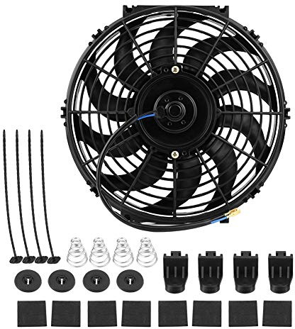 Universal Elektrischer Slim Line gebogene Klinge, 30,5 cm, 12 V, 80 W Auto Motor Kühler Lüfter mit Montageset, 10 Blades