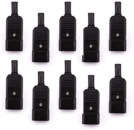 10x AC250V 10A Male 3Terminals Panel Mount Power Socket Adapter Connector