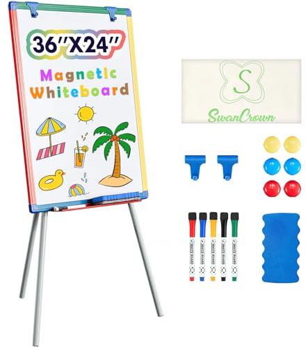 Dry Erase Board with Stand 36x24 Classroom Easel Standing Whiteboard