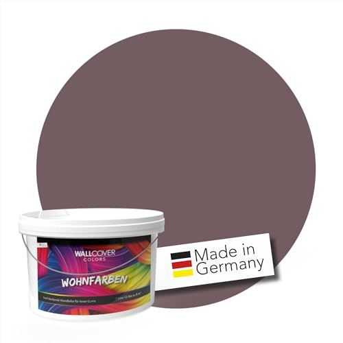 WALLCOVER hochwertige Wandfarbe für Innen | Rot | 2.5L für 20m² | Innenfarbe dunkel Matt | Hochdeckend (Klasse 1) | Profi Qualität aus Deutschland