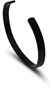 Sprezzi Fashion Männer Armreif Edelstahl poliert Armband Armspange größenverstellbare | Männerschmuck aus Deutschland mit Geschenkbox (Schwarz)