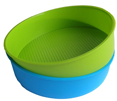 Bakyan Silicone Mould Bakeware 26cm/10inch Round Cake Form Baking Pan and green colors are random