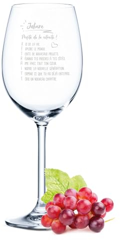 Leonardo Weinglas mit Gravur - Genieße den Ruhestand - Personalisiert mit Namen - Lustiges Geschenk - für Oma & Opa zur Rente Ruhestand - für Frauen & Männer - Farbe Daily