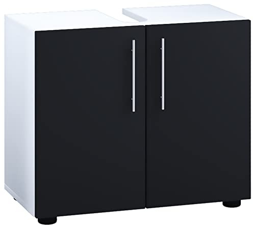VCM Badmöbel Waschbeckenunterschrank 60x30x51 cm 2 Türen 1 Fach | Praktische Aufbewahrung unter dem Waschbecken - Badezimmer oder Gäste-WC - für jeden Haushalt - Holzwerkstoff