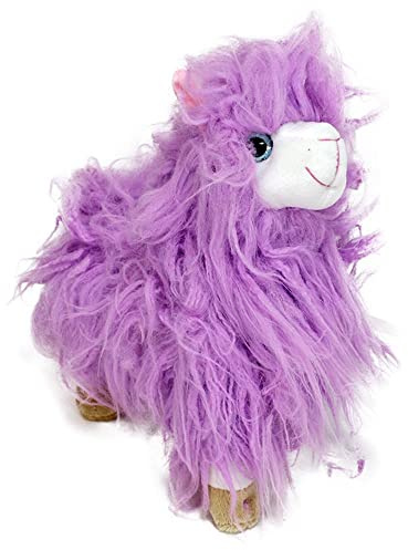 BEMIRO Langhaar Lama Kuscheltier - 26 cm - lila, Alpaka Kuscheltier, Alpaka Stofftier, Alpaka Plüschtier, Stofftier Alpaka, Lama Kuscheltier, Kuscheltier Lama