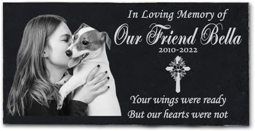Personalized Human Memorial Stones, Black Granite Memorial Garden Stone, Gifts for Someone Who Lost a Loved One, or Pet, Dog, Cat (12x6 inches(30x15cm))