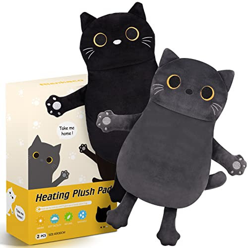 2 Pack Microwave Heating Pad for Period Cramps Pain Relief, 16×12, Cat