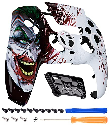 eXtremeRate Luna Re-Design Front Hülle für ps5 Controller BDM-010/020/030/040/050, Ersatzgehäuse&Touchpad&Accent-Ring, Custom integrierend Case Cover Zubehör für ps5 Controller-HAHA