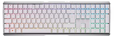 Cherry MX 3.0S Wireless, Teclado Gaming mecánico inalámbrico con iluminación RGB, distribución de Teclado alemán (QWERTZ), conexión Bluetooth, radiofrecuencia o Cable, switches MX Red, Blanco