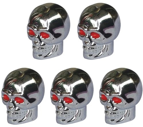 5 Pcs Valve Caps Skull Skull Valve Stem Caps Skull Tire Stem Valve Covers for Any Automobile Bicycle Motorcycle Lightweight & Unique Shape